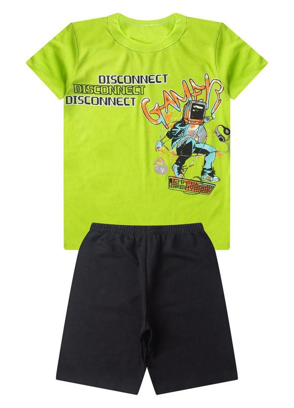 Vista 2 Conjunto Infantil Menino Básico Curto Verde Select Select