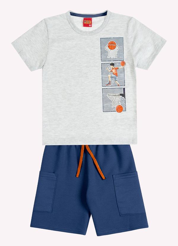 Conjunto Infantil Menino Basquete Cinza