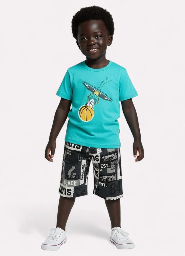 Conjunto Infantil Menino Basquete Verde