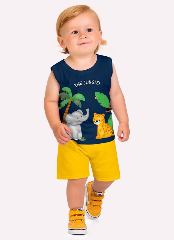 Conjunto Infantil Menino Bichinhos Azul