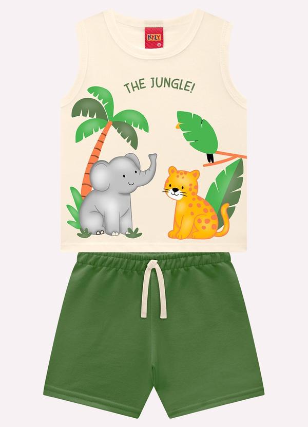 Conjunto Infantil Menino Bichinhos Bege