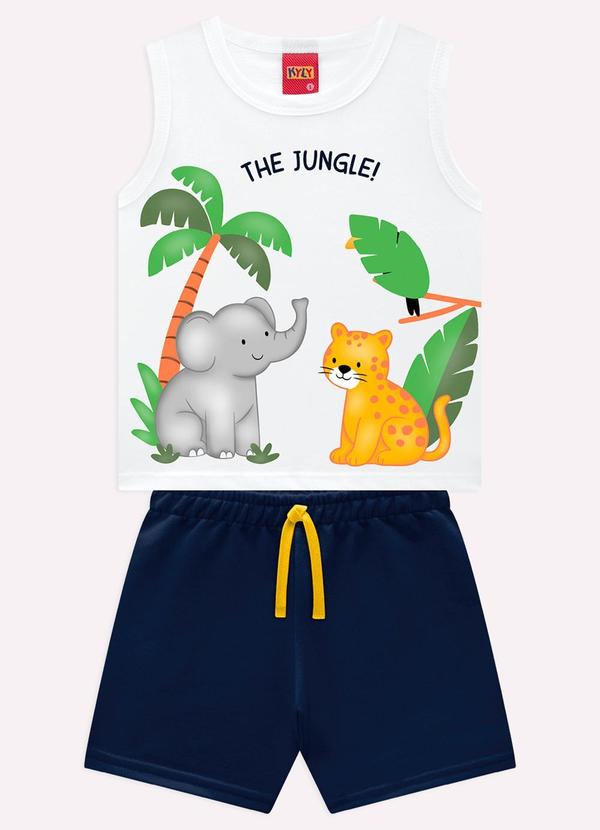 Conjunto Infantil Menino Bichinhos Branco