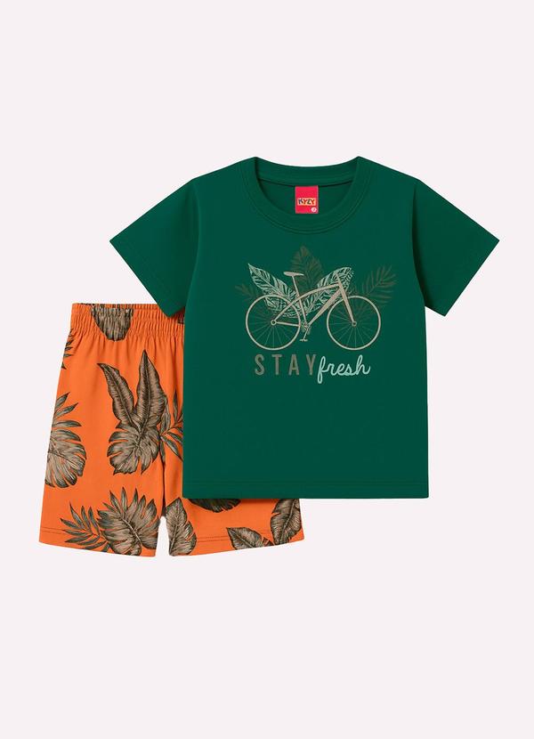 Conjunto Infantil Menino Bicicleta Verde
