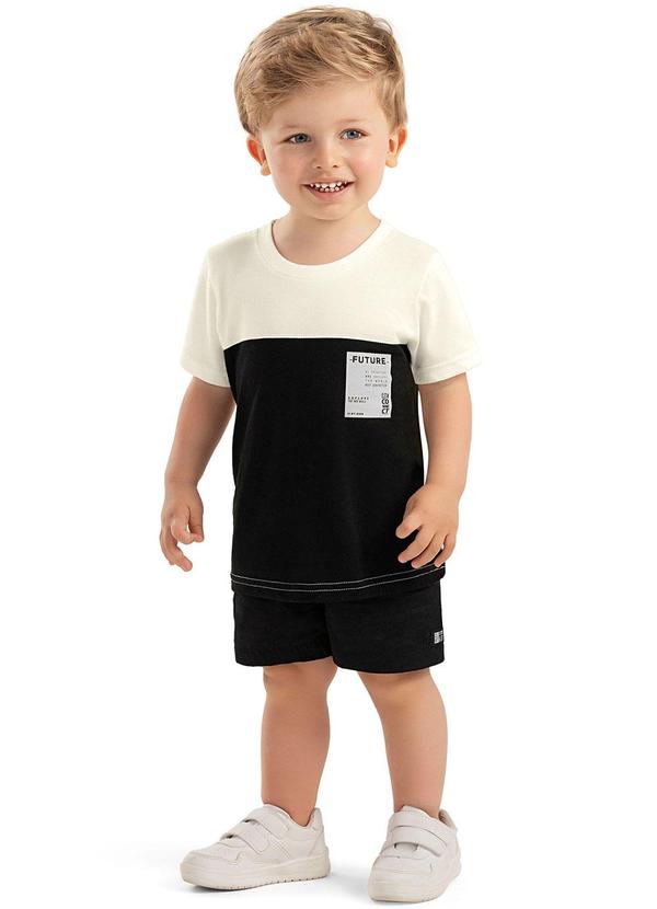 Conjunto Infantil Menino Bicolor Moletom Preto