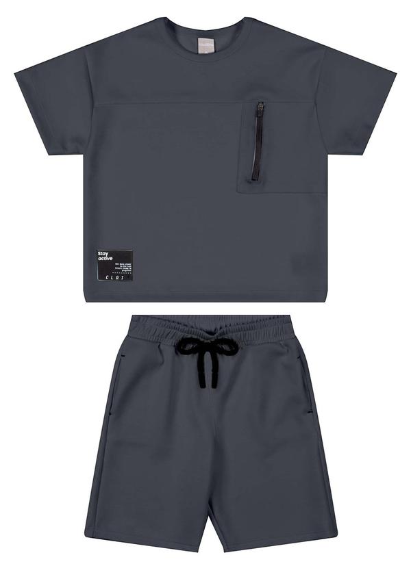 Conjunto Infantil Menino Bolso Easemove Cinza
