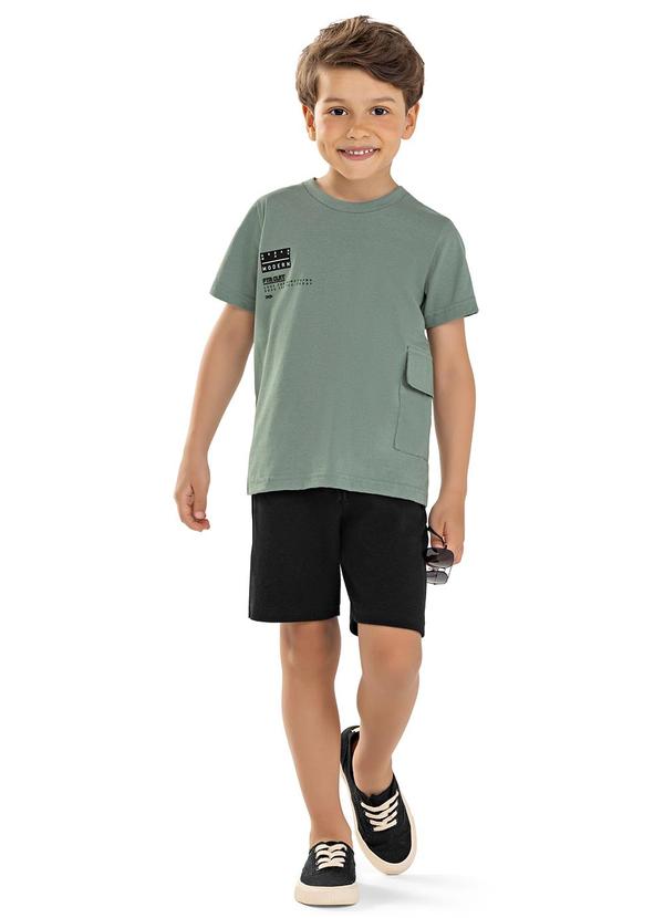 Conjunto Infantil Menino Bolso Lapela Verde