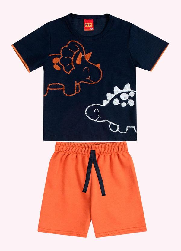 Conjunto Infantil Menino Bordado Azul Marinho