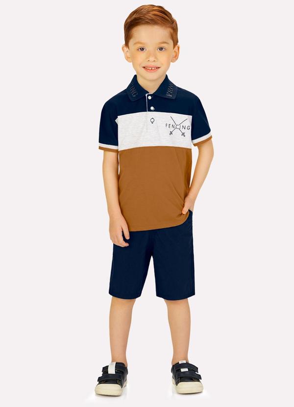 Vista 2 Conjunto Infantil Menino Bordado Azul Brandili Brandili