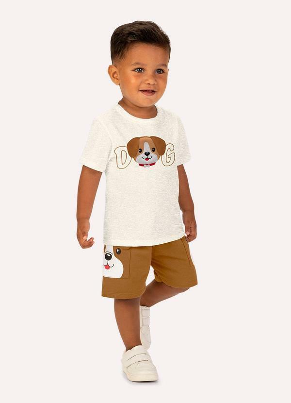 Vista 2 Conjunto Infantil Menino Bordado Cinza Kyly Kyly