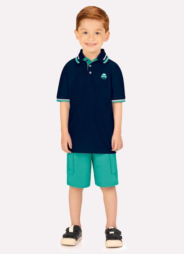 Vista 2 Conjunto Infantil Menino Bordado Marinho Milon Milon