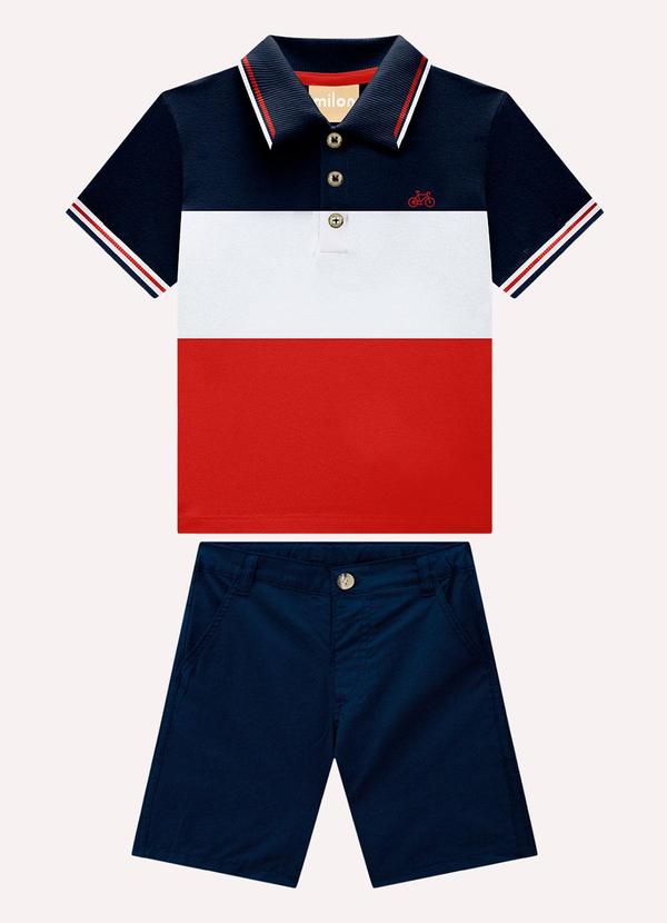 Conjunto Infantil Menino Bordado Azul