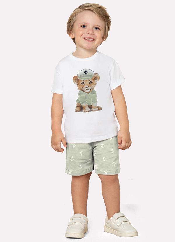 Conjunto Infantil Menino Bordado Milon Bege