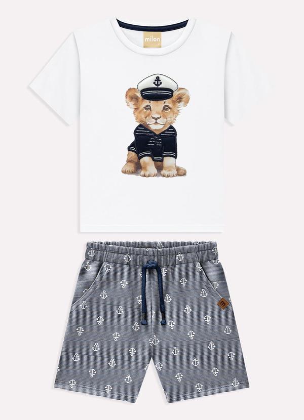 Conjunto Infantil Menino Bordado Milon Branco