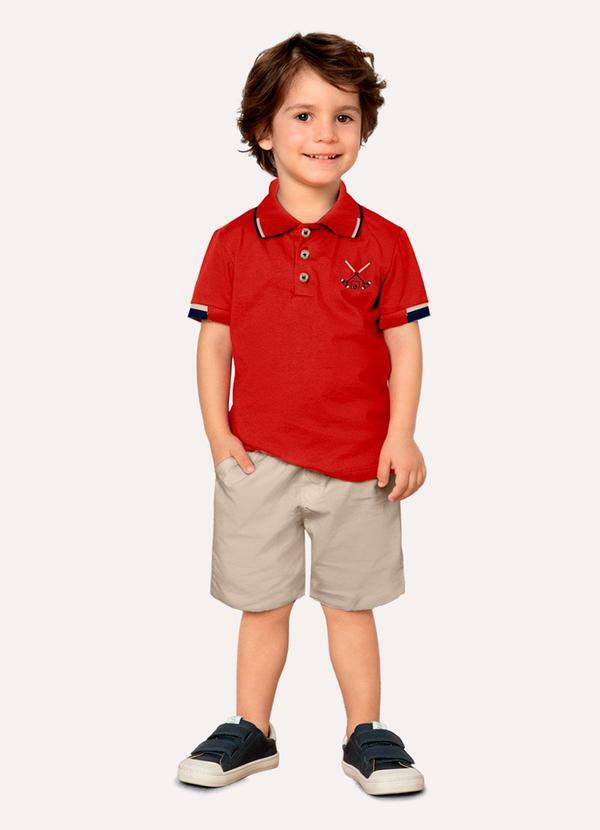 Conjunto Infantil Menino Bordado Milon Vermelho
