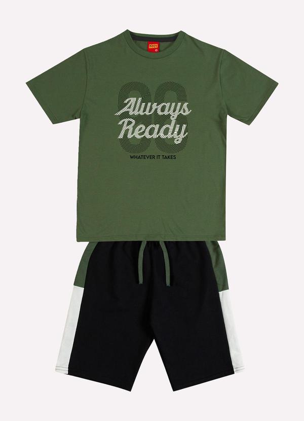 Conjunto Infantil Menino Bordado Verde