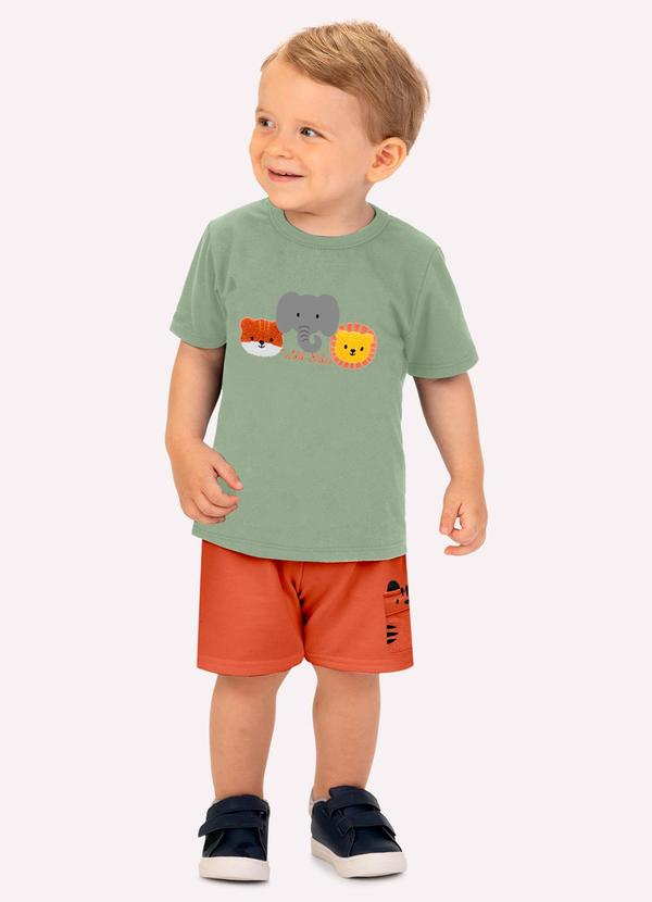 Conjunto Infantil Menino Bordado Verde