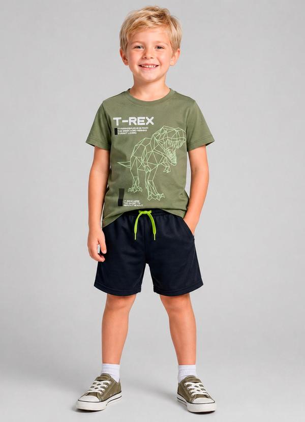 Vista 2 Conjunto Infantil Menino Brilha no Escuro Verde Select Select