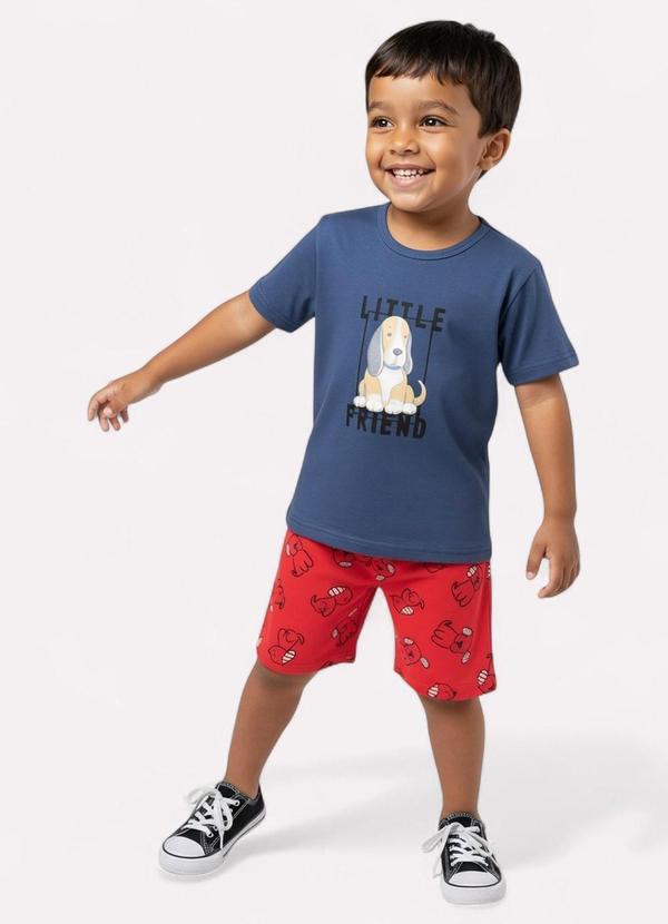 Conjunto Infantil Menino Cachorrinho Azul