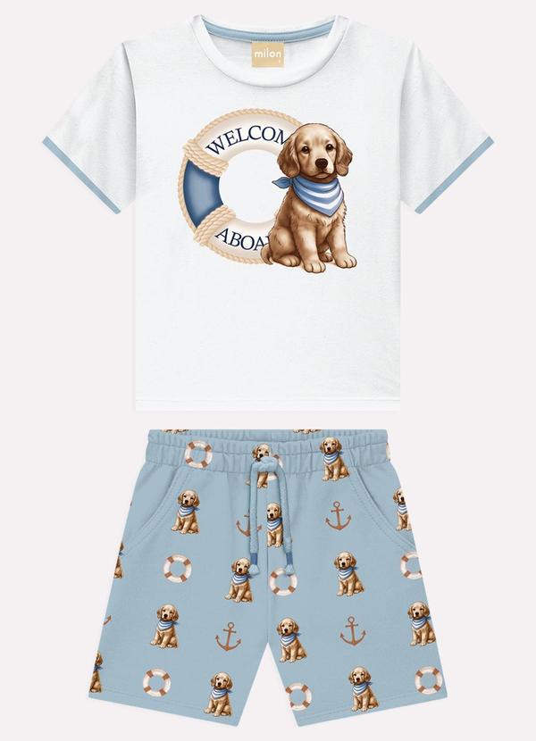 Conjunto Infantil Menino Cachorrinho Branco