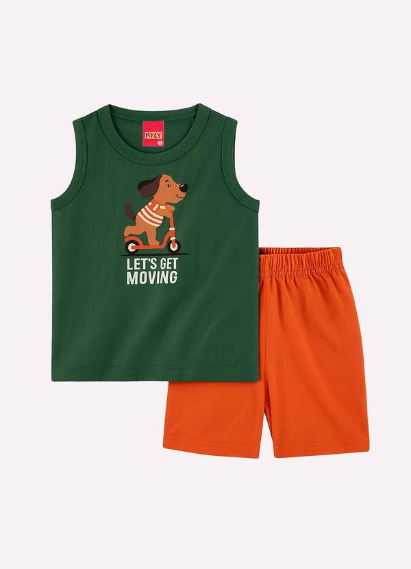 Conjunto Infantil Menino Cachorrinho Laranja