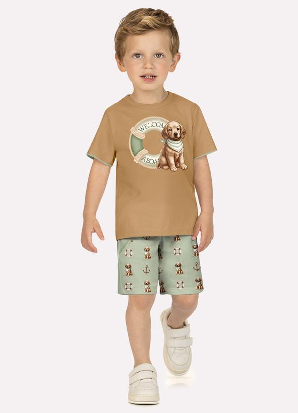 Conjunto Infantil Menino Cachorrinho Marrom