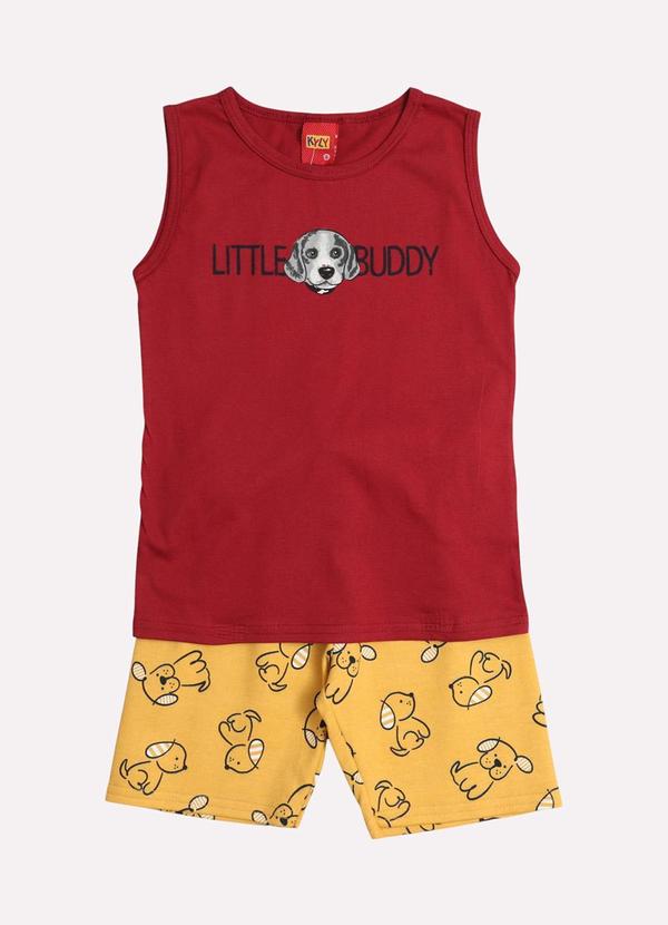 Vista 2 Conjunto Infantil Menino Cachorrinho Vermelho Kyly Kyly