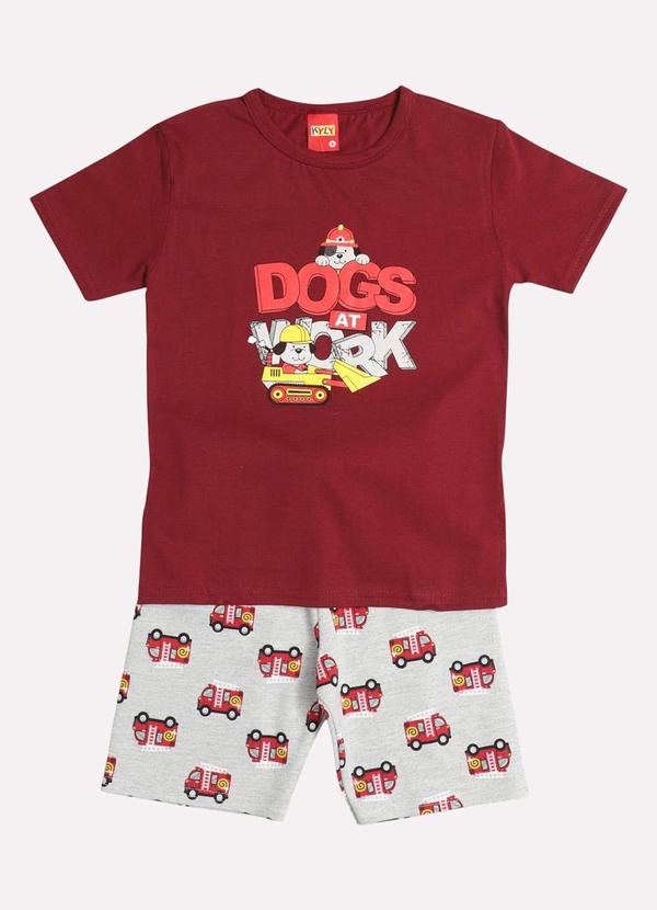 Conjunto Infantil Menino Cachorrinho Vinho