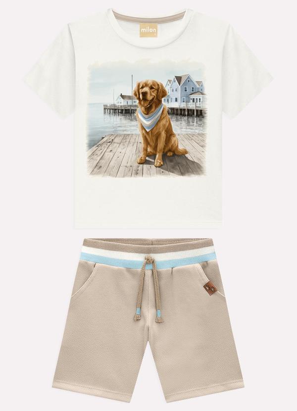 Conjunto Infantil Menino Cachorro Branco