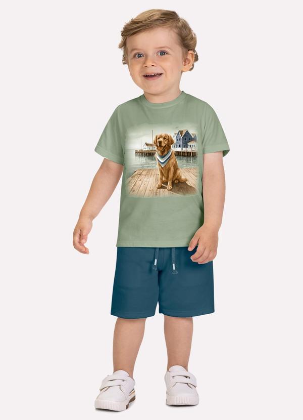 Conjunto Infantil Menino Cachorro Verde