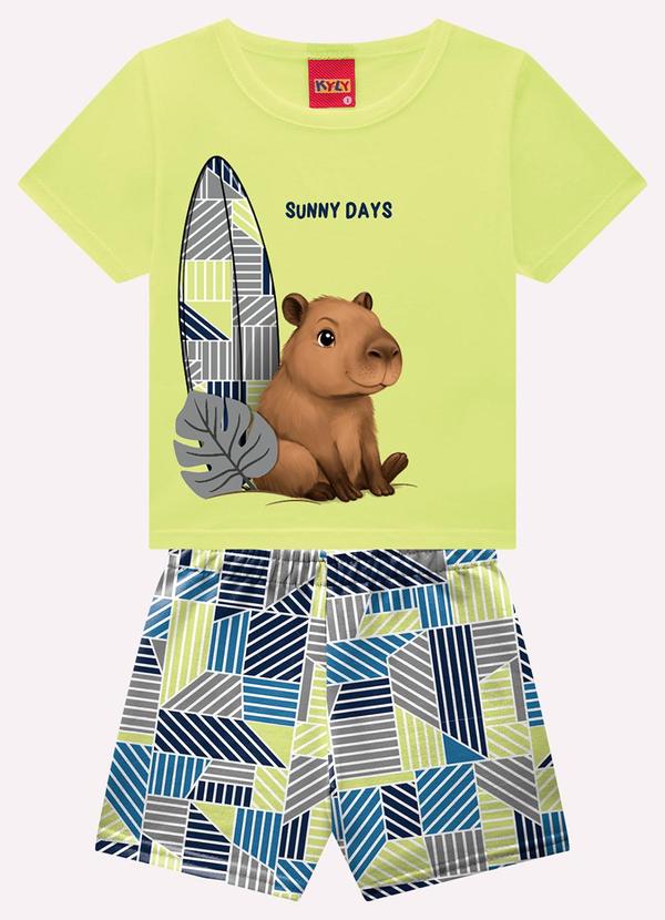Conjunto Infantil Menino Capivara Amarelo