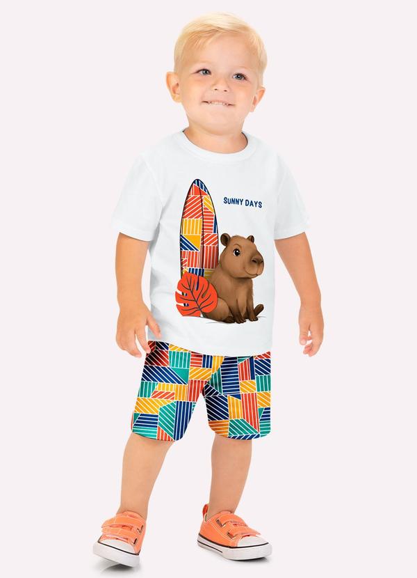 Conjunto Infantil Menino Capivara Branco