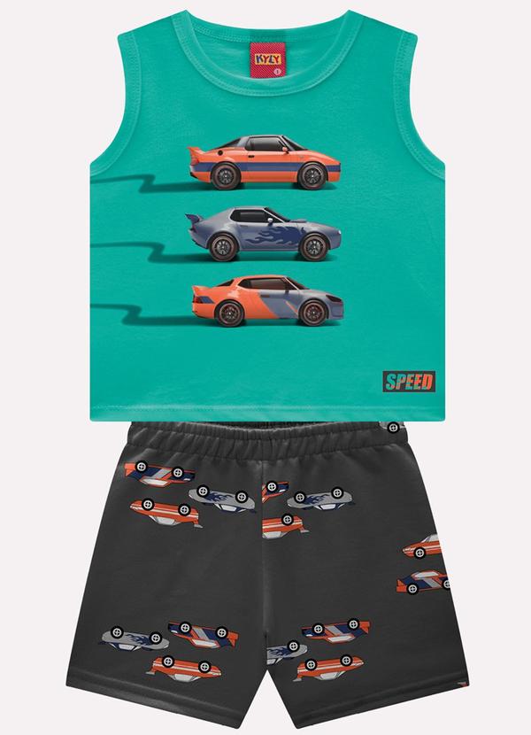 Conjunto Infantil Menino Carros Verde