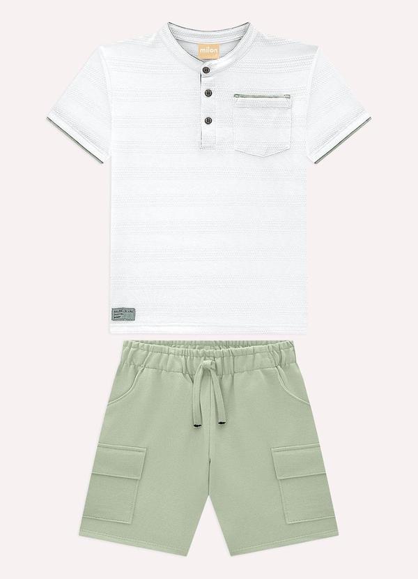 Conjunto Infantil Menino com Bolso Branco