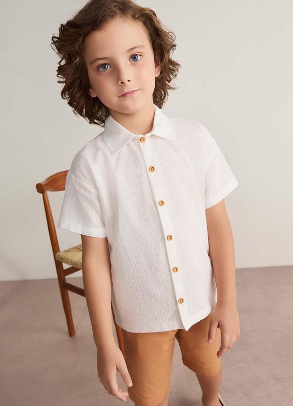 Conjunto Infantil Menino com Botões Bege