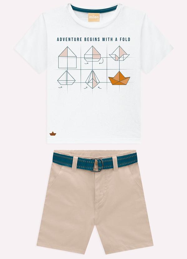 Conjunto Infantil Menino com Cinto Branco