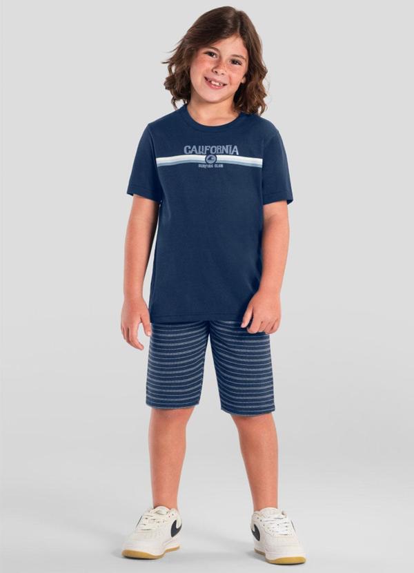 Conjunto Infantil Menino com Estampa em Gel Azul