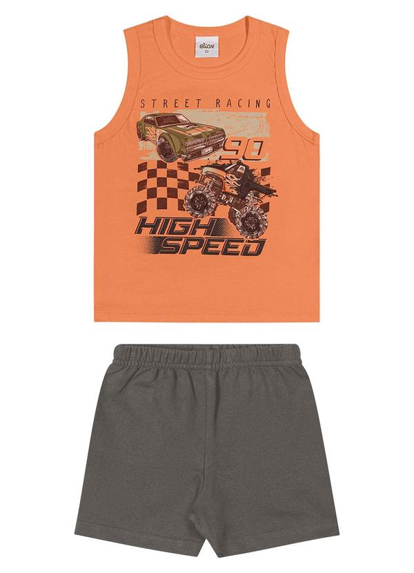 Vista 2 Conjunto Infantil Menino com Estampa Laranja Elian Elian