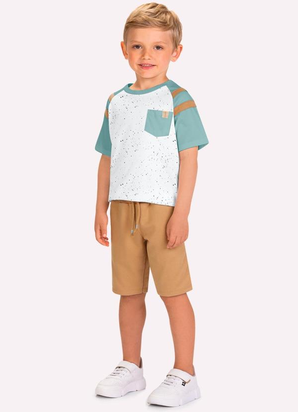 Conjunto Infantil Menino com Manga Raglan Branco