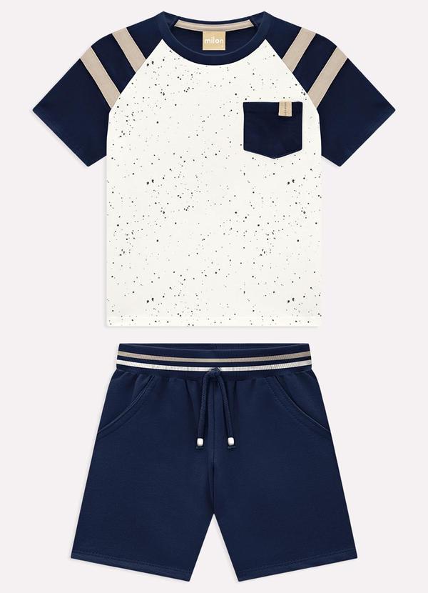 Conjunto Infantil Menino com Manga Raglan Branco