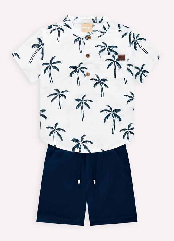 Vista 2 Conjunto Infantil Menino Coqueiros Branco Milon Milon