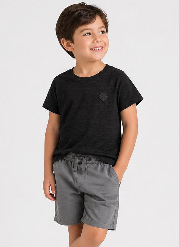 Conjunto Infantil Menino Curto Meia Malha Preto