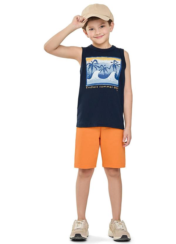 Conjunto Infantil Menino Curto Moletom Azul