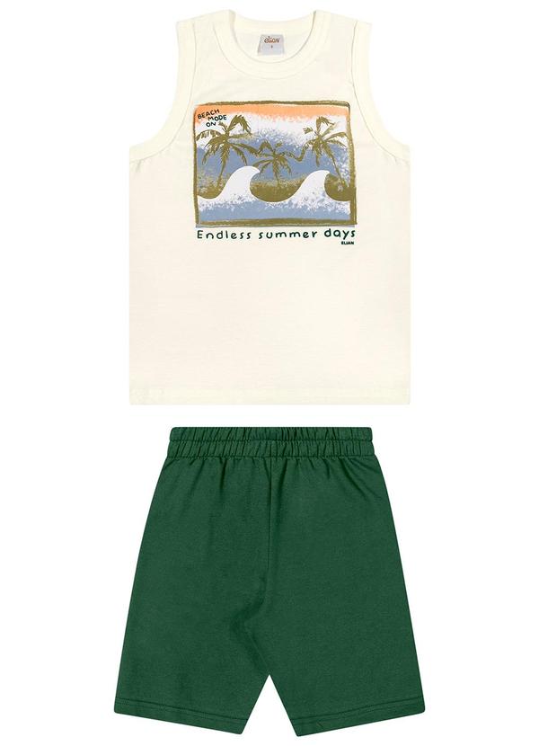 Conjunto Infantil Menino Curto Moletom Bege