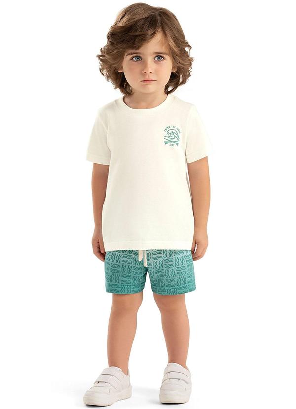 Vista 2 Conjunto Infantil Menino Curto Ondas Bege Colorittá Colorittá