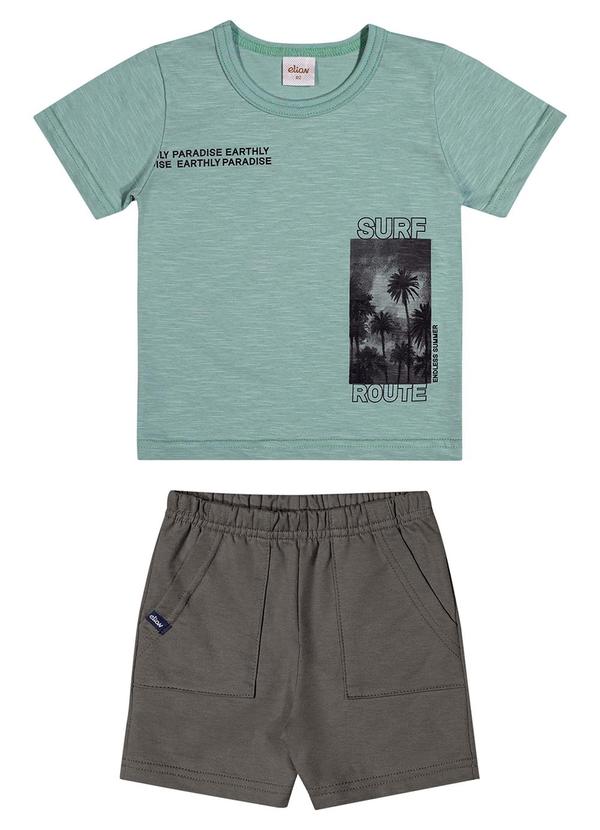 Vista 2 Conjunto Infantil Menino Curto Surf Verde Elian Elian