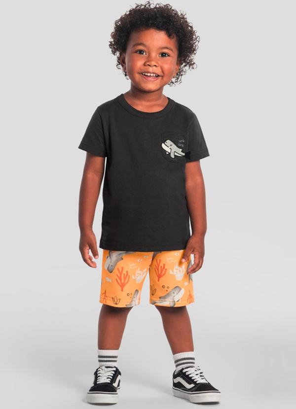 Conjunto Infantil Menino de Baleia Cinza