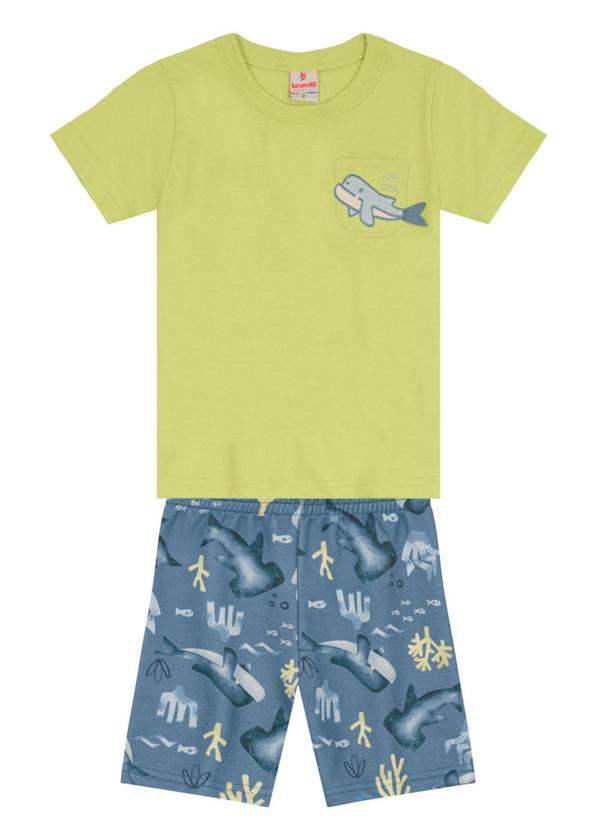 Vista 2 Conjunto Infantil Menino de Baleia Verde Brandili Brandili