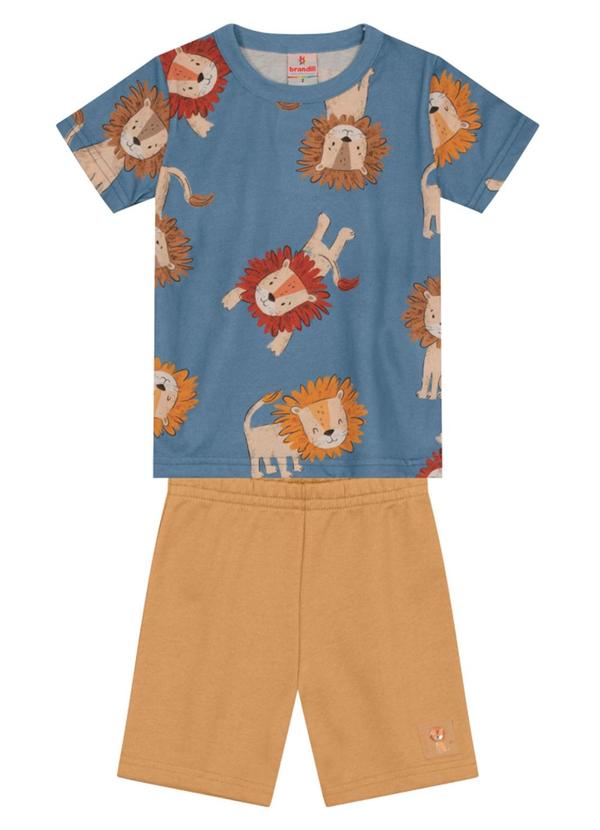 Vista 2 Conjunto Infantil Menino de Leão Azul Brandili Brandili