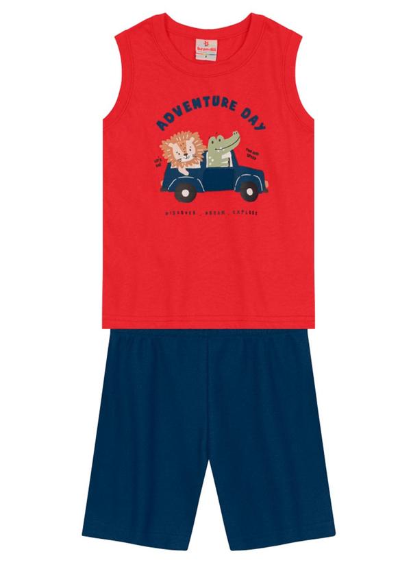 Vista 2 Conjunto Infantil Menino de Leãozinho Vermelho Brandili Brandili