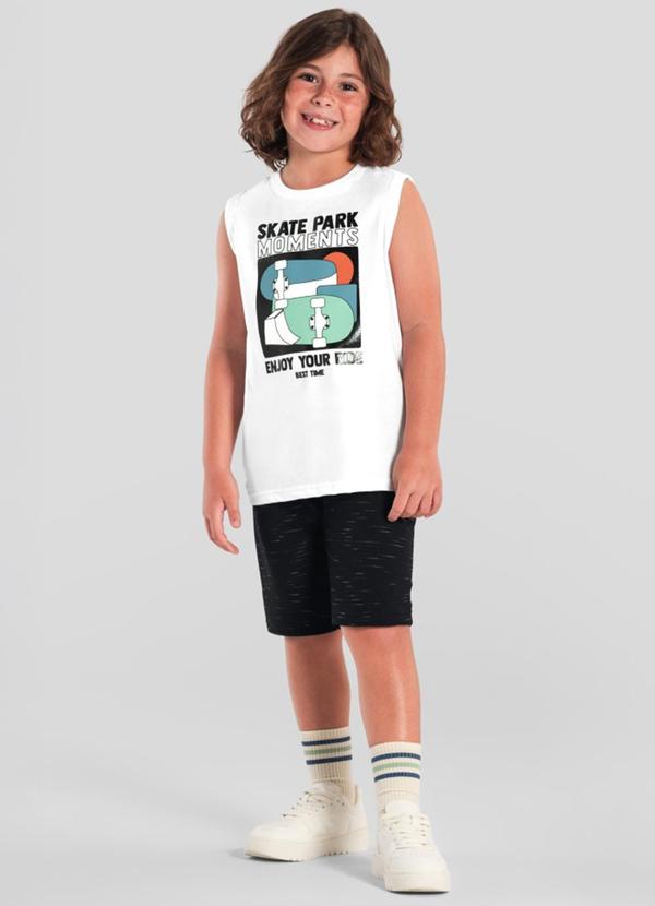 Vista 2 Conjunto Infantil Menino de Skate em Gel Branco Brandili Brandili
